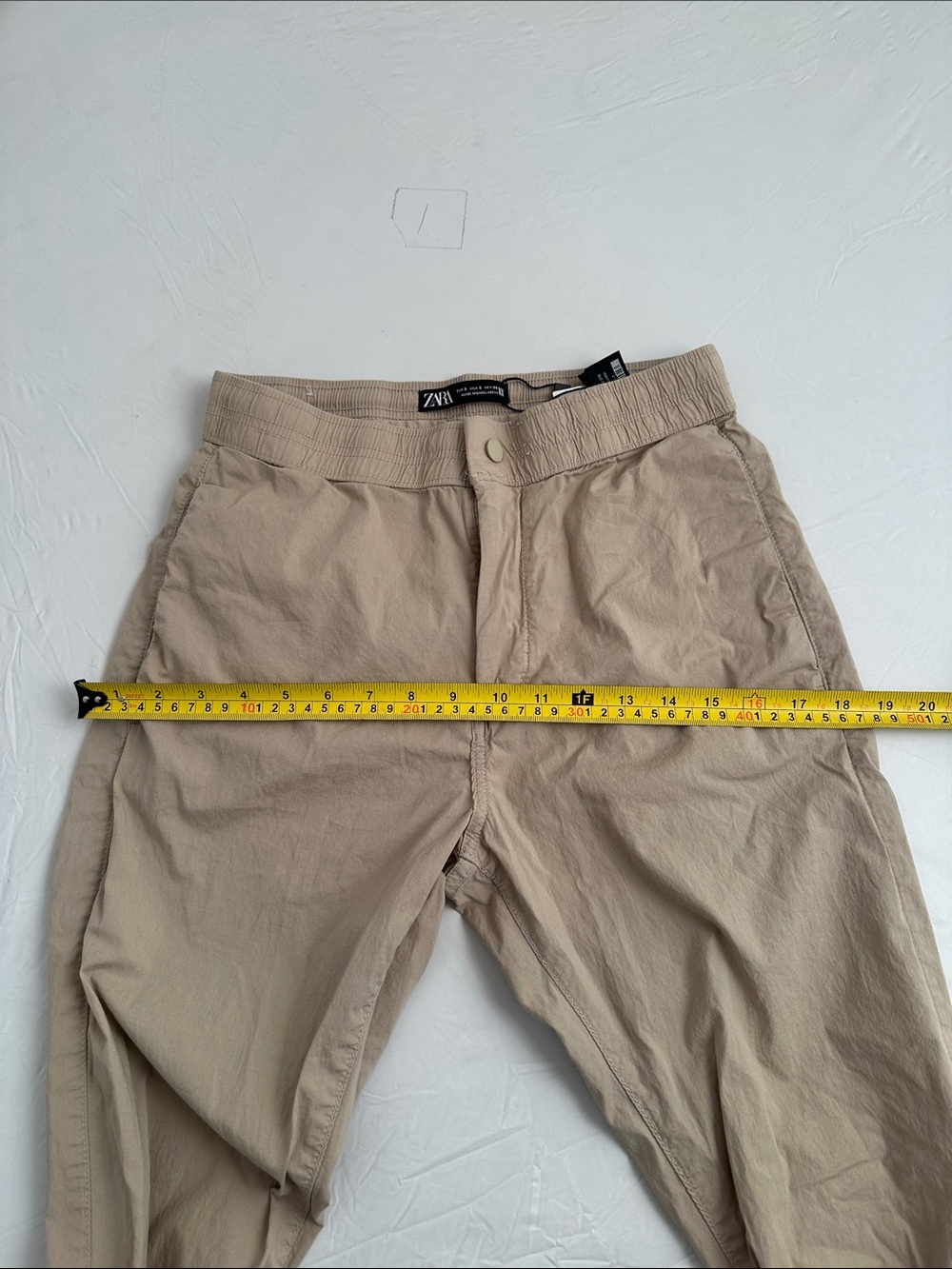 Zara tan lightweight poplin zip and snap jogger pants - Picture 6 of 9